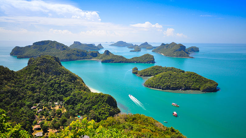 Koh Tean  Koh Phaluai (Kang Tak Bay)  Ang Thong nationalpark (17 sjmil, ca 2 tim 45 min)